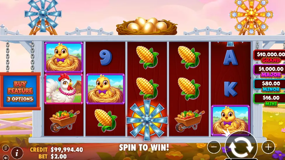 Better Barn House Bonanza gameplay with bet and balance panel Better Barn House Bonanza gameplay with bet and balance panel