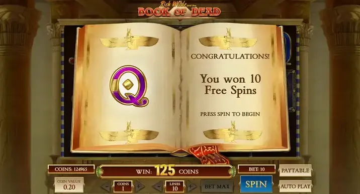tiradas gratis Book of Dead