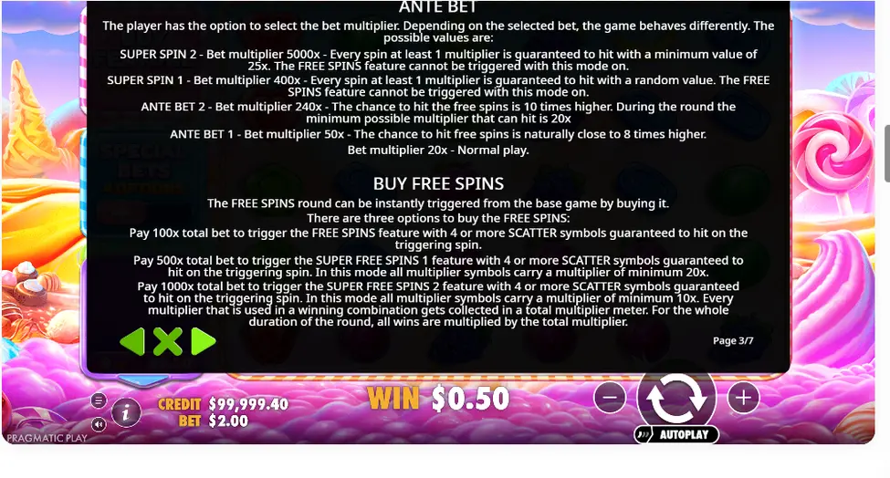Sweet Bonanza 2500 Ante Bet und Buy Free Spins Optionen Sweet Bonanza 2500 Ante Bet und Buy Free Spins Optionen
