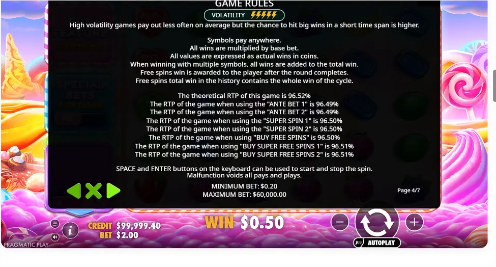Sweet Bonanza 2500 RTP und Spielregeln mit hoher Volatilität Sweet Bonanza 2500 RTP und Spielregeln mit hoher Volatilität