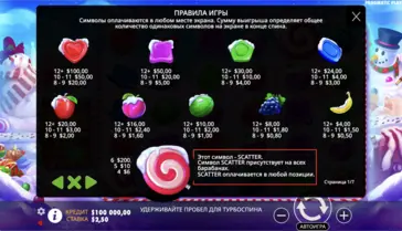 Sklaidos simbolis Sweet Bonanza Xmas