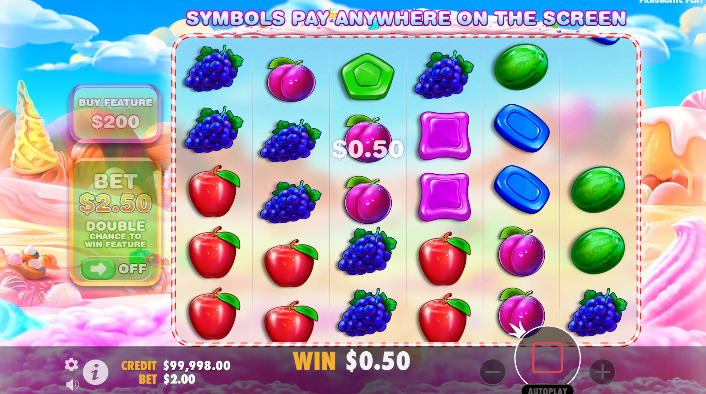 Symboler og udbetalinger Sweet Bonanza