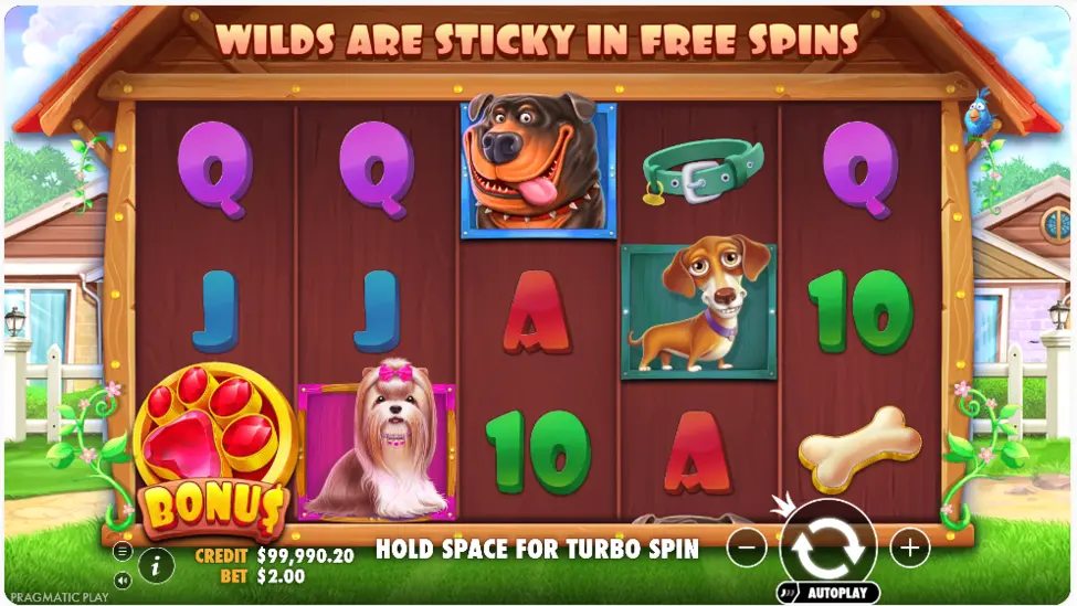 The Dog House reels during a real money spin The Dog House reels during a real money spin