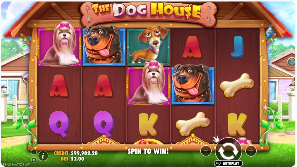 The Dog House dog symbols on the reels The Dog House dog symbols on the reels