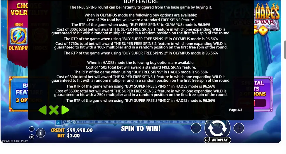 Zeus vs Hades Gods of War 250 RTP und Feature-Kaufoptionen Zeus vs Hades Gods of War 250 RTP und Feature-Kaufoptionen